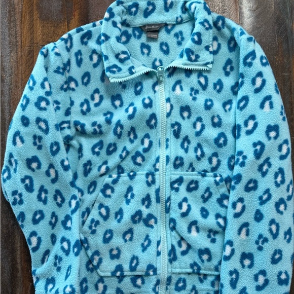 Eddie Bauer Kids Blue Leopard Print Puffer Jacket - Picture 1 of 3